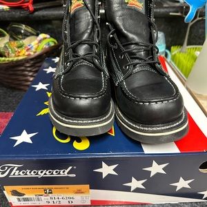 Thorogood 814-6206 6" BLACK MAXWEAR WEDGE, NON-SAFETY TOE  *** SIZE 9.5D